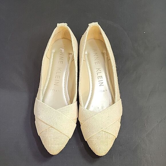 ANNE KLEIN POINTED TOE CRISSCROSS DOUBLE STRAP SLIP-ON WOMEN"S FLAT SHOE - Picture 3 of 16